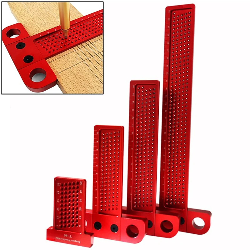 Workshop Measuring Tools - Woodworking Scribe 60-400mm T-type Ruler Hole