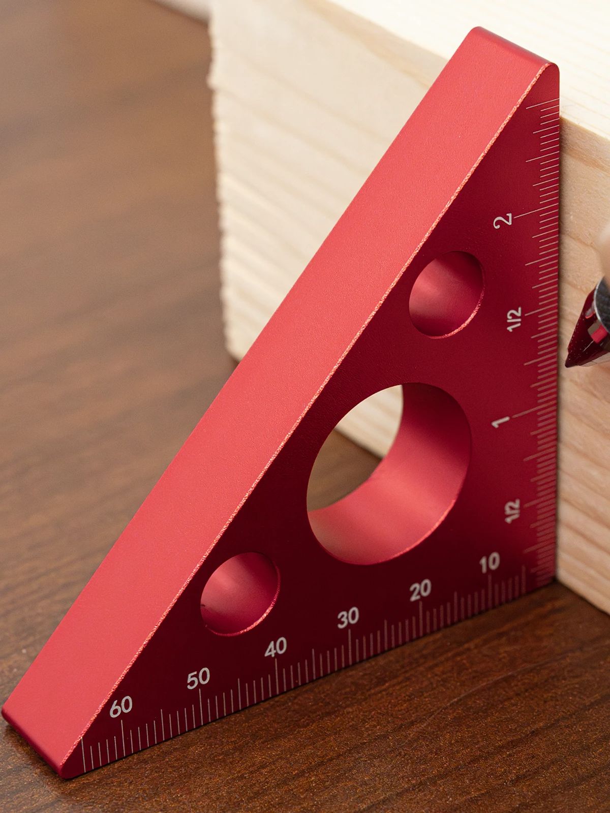 Workshop Measuring Tools - Right Angle Ruler,Aluminum Triangle Ruler w/