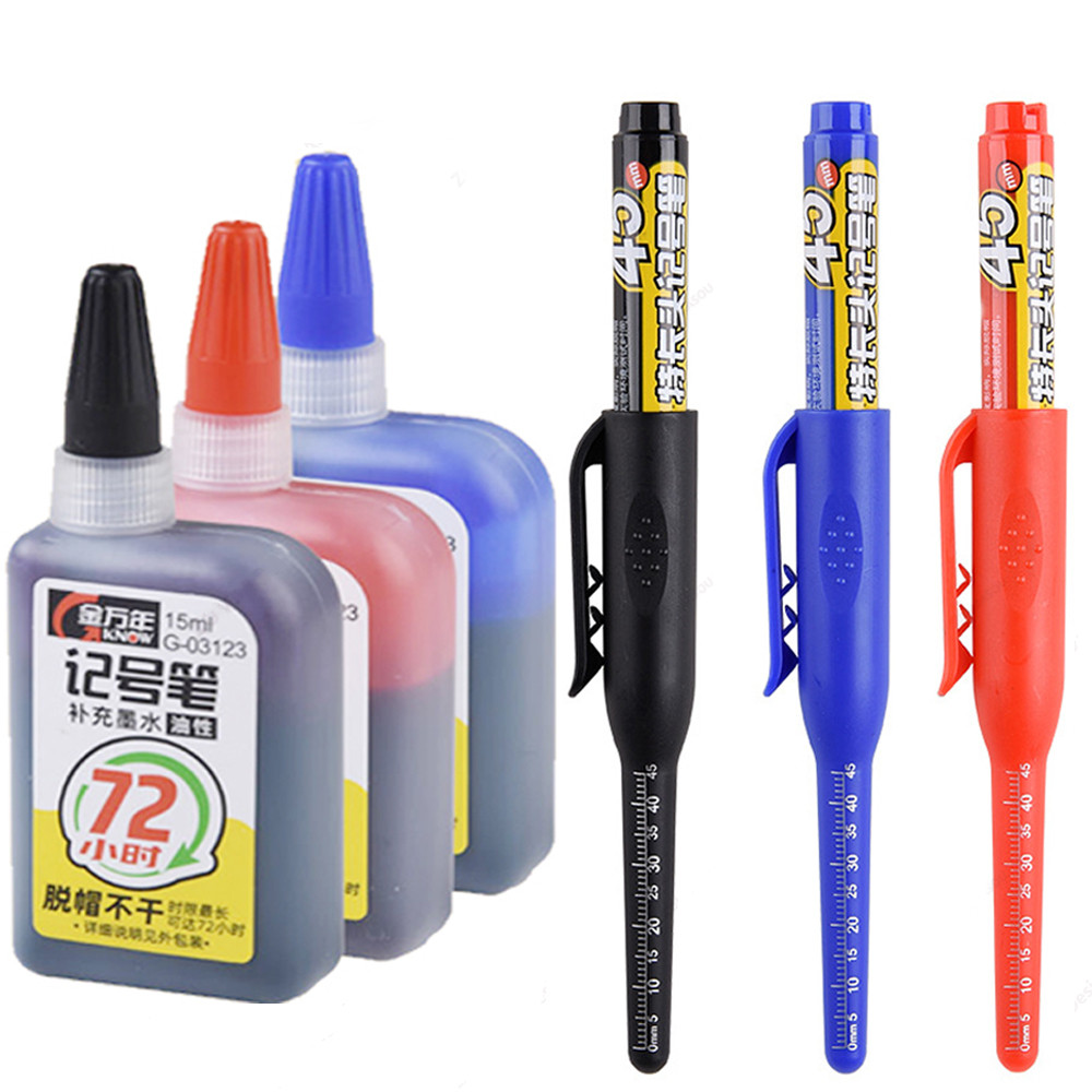 Workshop Measuring Tools - 45mm Deep Hole Marker Pens Long