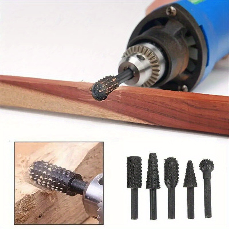 Chisel Set Wood - 1/4'' 5PCS Drill Bit Set Cutting