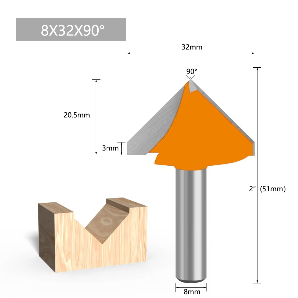 1PC 8MM Shank Milling Cutter W - Chisel Set Wood ulasan dan harga