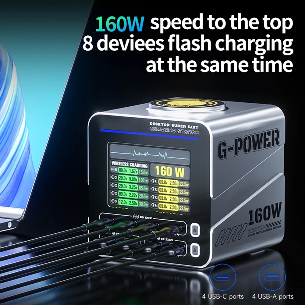 newA10R 160W 8-Port GaN Fast C - Tools Qc ulasan dan harga