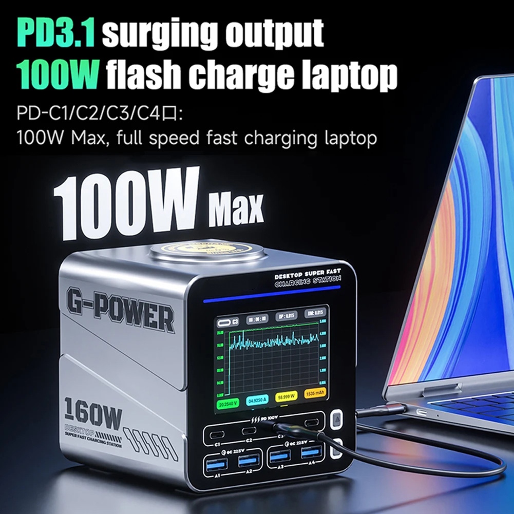 newA10R 160W 8-Port GaN Fast C - Tools Qc ulasan dan harga
