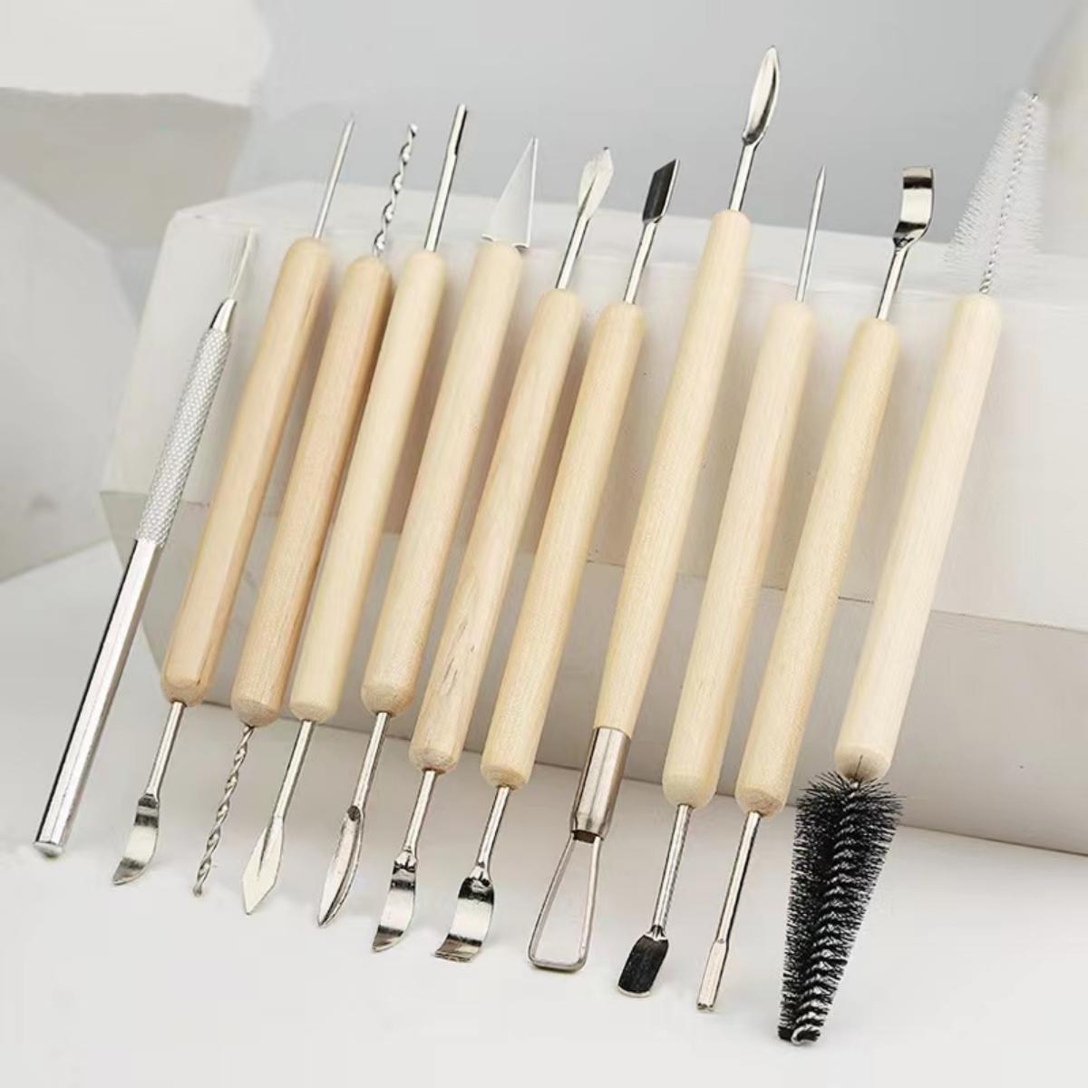 1SET Pottery Clay Sculpting Mo - Chisel Set Wood ulasan dan harga