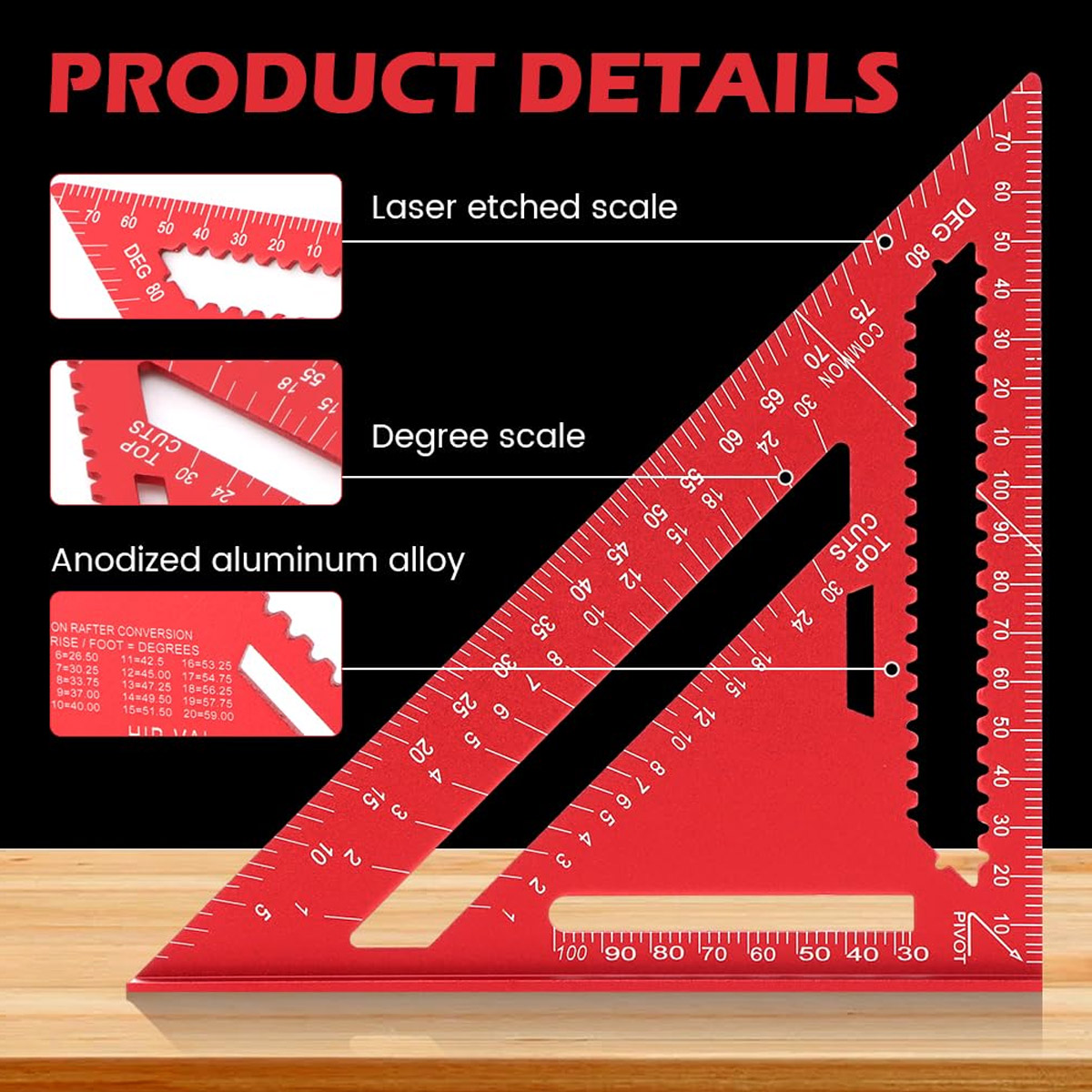Aluminum Alloy Speed Square Hi - Workshop Measuring Tools ulasan dan harga