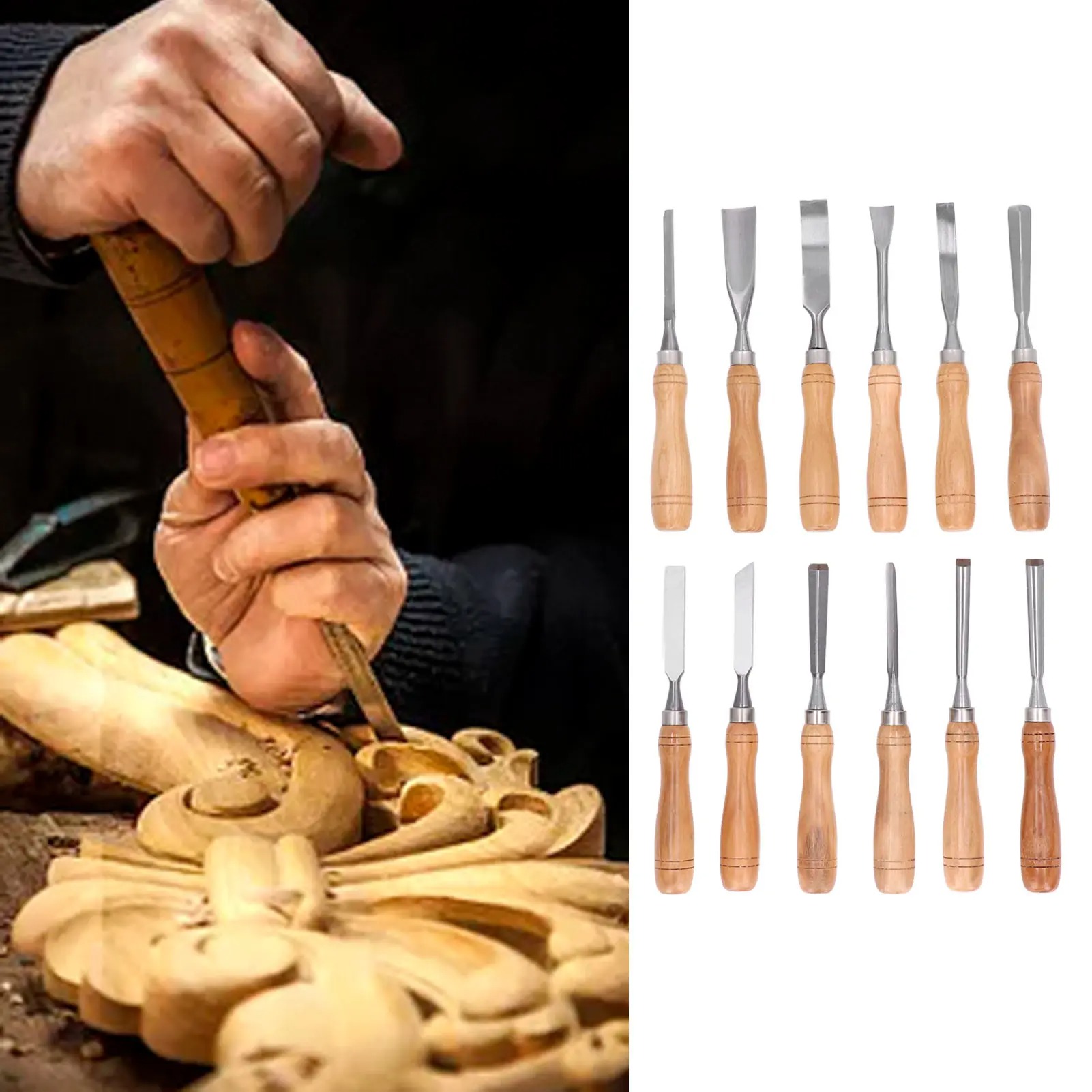 12Pcs/Set Wood Carving Tools,C - Chisel Set Wood ulasan dan harga