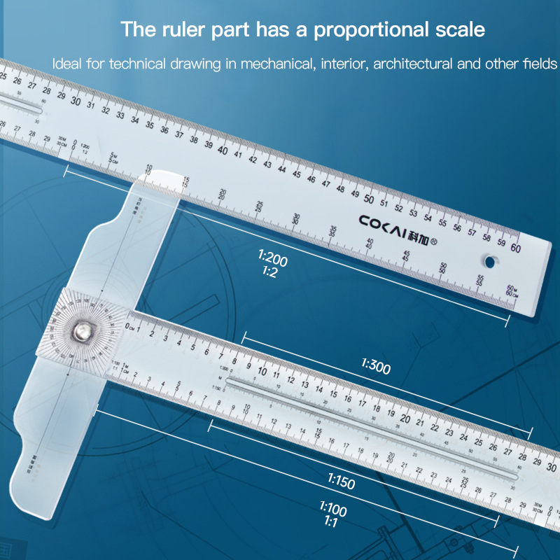 Dual-Sided T Square Ruler Clea - Workshop Measuring Tools ulasan dan harga