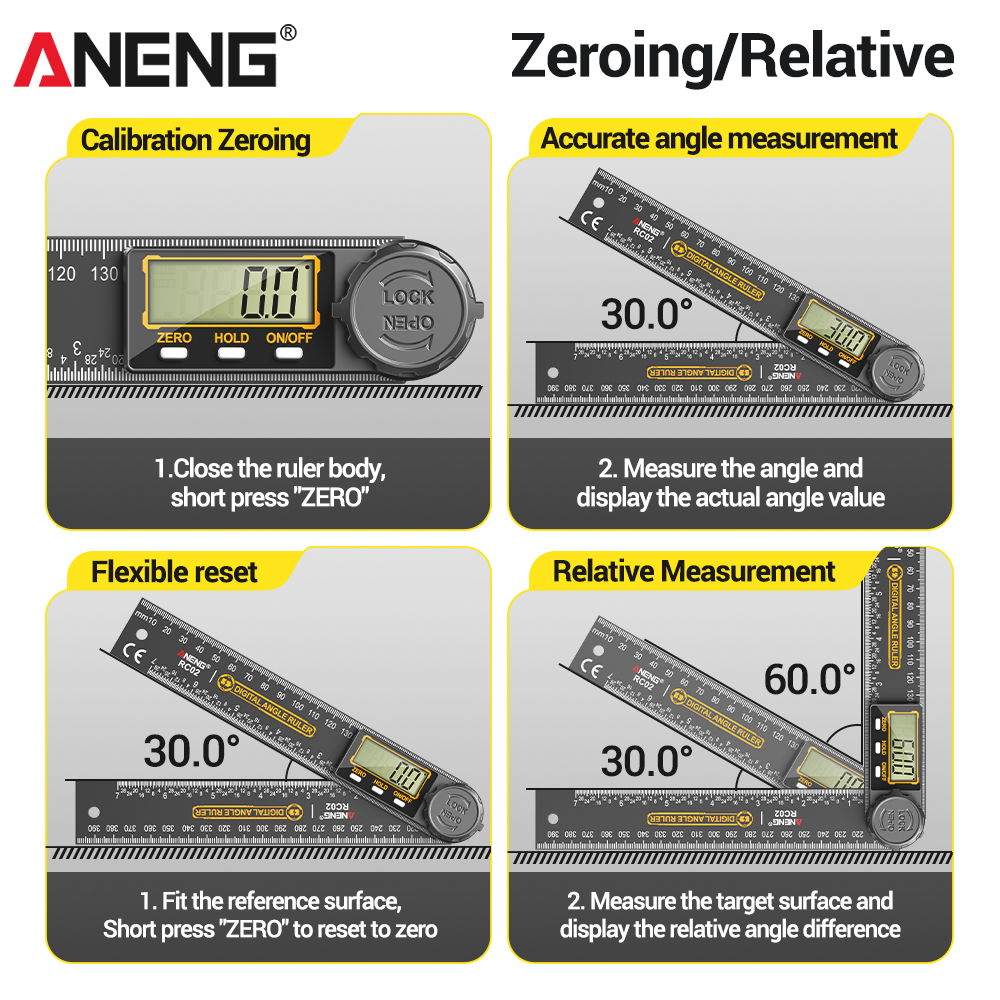 ANENG RC02 Digital Protractor  - Workshop Measuring Tools ulasan dan harga
