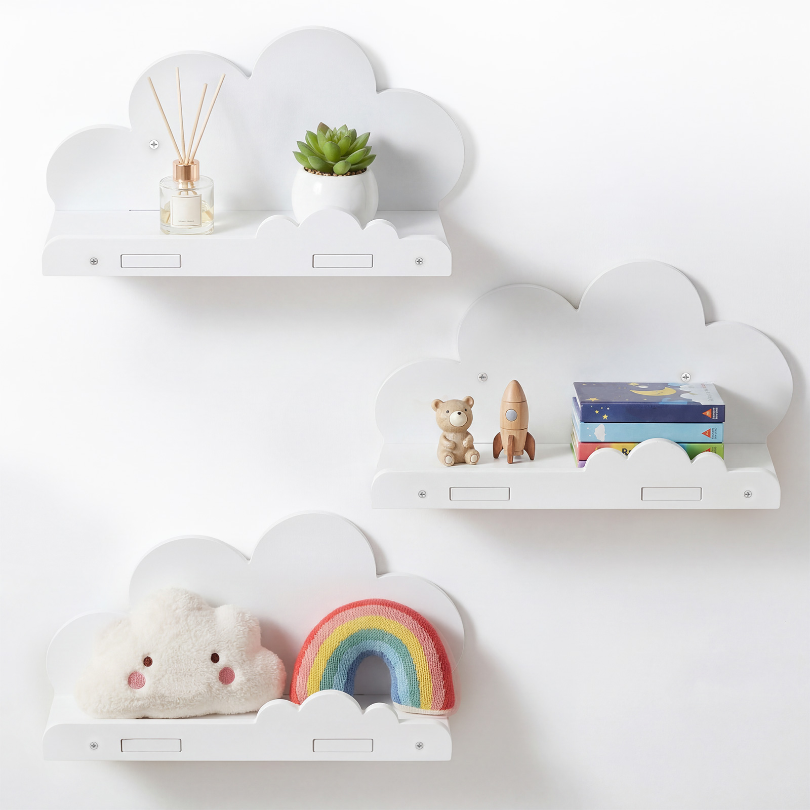 3 Pcs Cloud Shape Floating She - Screw Organizer Kit ulasan dan harga